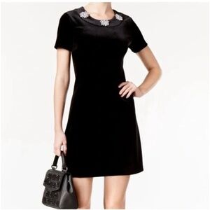 Michael Kors mod black velvet dress medium